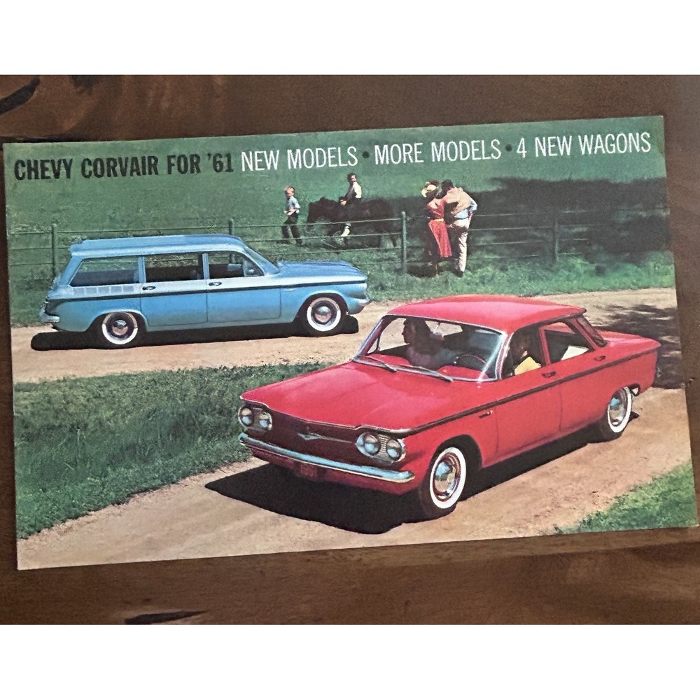 1961 Chevrolet Corvair Original Sales Brochure Monza Lakewood‎ Greenbrier Wagon
